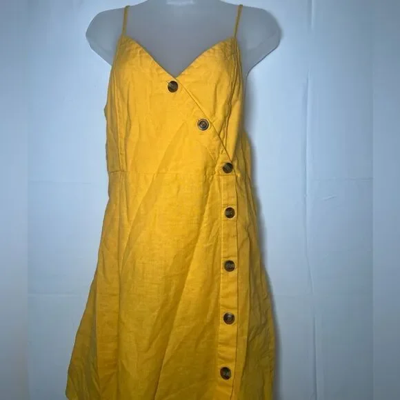 American Eagle Outfitters Sunlit Yellow Buttoned Mini Dress - Picture 5 of 10